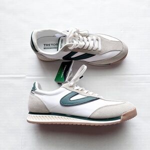 Tretorn New Kristine Retro Sneakers in
White / Green/ Almond toe
NWT size 9